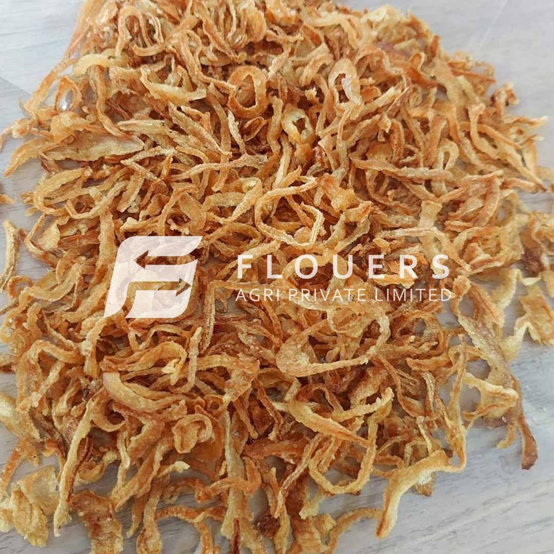 Crispy White Fresh Fried Onion Exporter from India — Flouers Agri Pvt. Ltd.